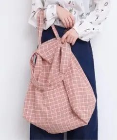 l'atelier du savon アトリエドゥサボン でかバッグ　チェックのサムネイル