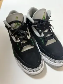 Air Jordan 3 ブラック/グリーン スニーカー