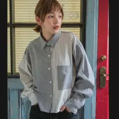 fashiru　クロップドデザインシャツ