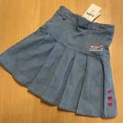 X-girl stages 140(11) ハート刺繍切替プリーツスカート