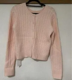 【新品】BASEMENT online ピンク ケーブル編み カーディガン