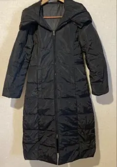 黒 フード付き ロングダウンジャケット