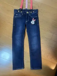 H&M キッズ　ディズニー　ミニー　サスペンダー付きデニム