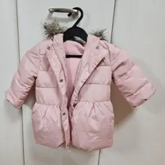 GAPピンク ダウンコート ファー付き