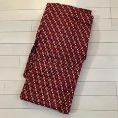 4.9 アンティーク着物 小紋 赤 幾何学ドット 昭和レトロ リメイクにも