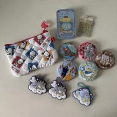 サンリオ　ディズニー　シークレット　刺繍缶バッジ　ミニフラットポーチ