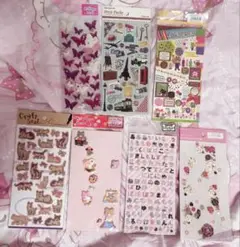 平成レトロ　シール　平成女児 当時物 7枚セット まとめ売り