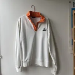 Polo ポロシャツ風トレーナー ホワイト/オレンジ