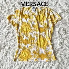 VERSACE ヴェルサーチ　総柄 半袖 カットソー イエロー　Lサイズのサムネイル