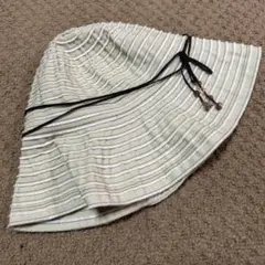 M 57.5cm イオン トップバリュ ストライプハット リボン付き 自在