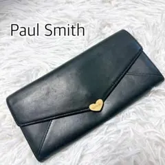 【Paul Smith】ラブレター 長財布 ブラック レザー マルチストライプ