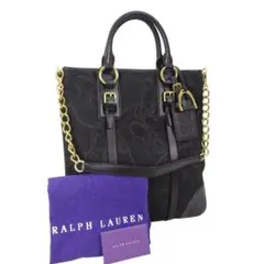 本物 未使用 ■ ラルフローレン ■ ブラック チェーン ショルダートートバッグ