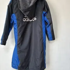 adidas フード付きベンチコート 黒/青