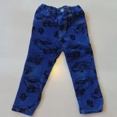 未使用　丸高衣料　車プリント　パンツ　ズボン　青