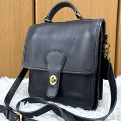 OLD COACH ウィリス ターンロック USA製 レザー 黒 ヴィンテージ