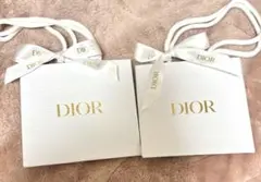Dior ショッパー 紙袋 S リボン付き　2個セット ホワイト