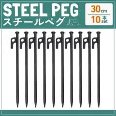 スチールペグ テント タープ キャンプ フック 鍛造 30cm 10本入のサムネイル