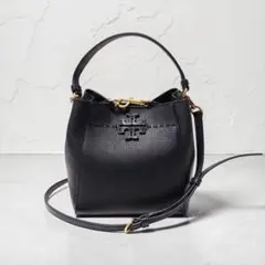 美品★トリーバーチ★マックグロー スモールバケットバッグ ★2way★レザー★黒