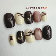 バレンタインネイル　チョコネイル