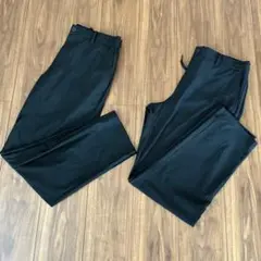 【2着セット】UNIQLO ウルトラストレッチパンツ 丈長め ブラック M