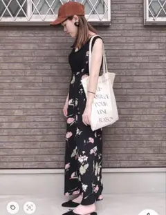mite 花柄　サス付き　スカート　ジャンパースカート　サロペット