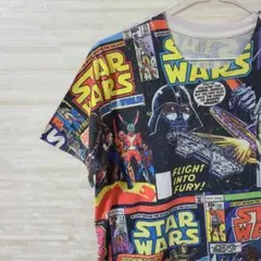 【S】スターウォーズ コミックデザイン 総柄 Tシャツ