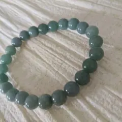 翡翠　ヒスイ天然石 青緑色 ビーズブレスレット 約16cm