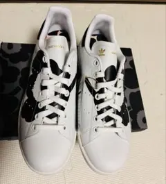 【新品未使用】23.5 adidas×marimekko スニーカー 黒 STAN SMITH マリメッコ別注♪ marimekko【マリメッコ】 × adidas