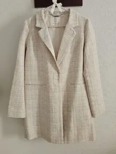 BE RADIANCE ベージュ ツイード ジャケット コート