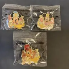 ミッキー ミニー チャンドゥ ピンバッジ 3個セット
