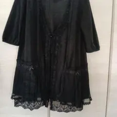 axes femme ブラック カーディガン レース リボン