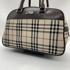BURBERRY バーバリー ノバチェック ミニボストン ハンドバッグ レザー