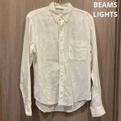 BEAMS LIGHT リネン　ボタンダウン長袖シャツ
