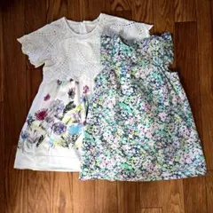 キッズ花柄ワンピース　2点セット