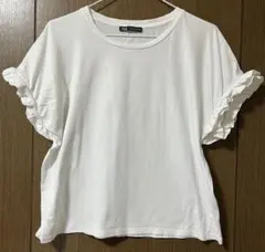 ZARA フリル袖 ホワイトTシャツ Mサイズ
