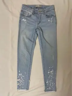 ZARA girlsライトブルーデニムスキニーパンツ 128