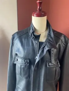 ９万　コムサイズム　ラムレザーライダース　フライトジャケット　羊革　レザーコート