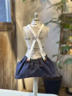 Louis dog ドット柄サスペンダー付きパンツ　犬服 Sサイズ