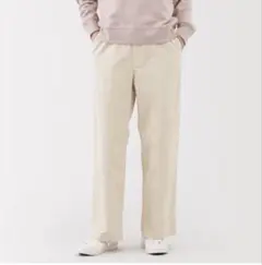 ［2度着］無印良品 ストレッチコーデュロイ イージーストレートパンツ L