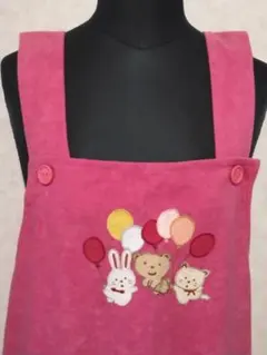 大人エプロン　保育エプロン　動物刺繍エプロン　♥