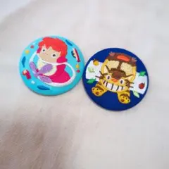 スタジオジブリ 刺繍缶バッジ 2個セット