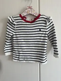 ラルフローレン　ボーダーフリルトップス　90