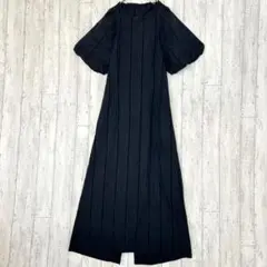 チャオパニック バック オープン ワンピース 【F】 リネン ストライプ 肌見せ