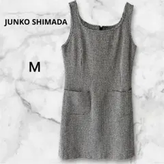 ジュンコシマダ 9 Ｍサイズ 千鳥柄ワンピース ノースリーブ スカート