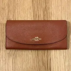 【訳あり品】coach コーチ 長財布 オレンジ レザー ハイブランド 財布