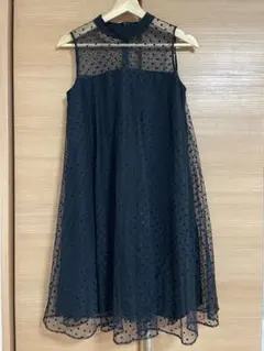 お値下げしました！黒 ドット柄 パーティードレス　Rire Fete