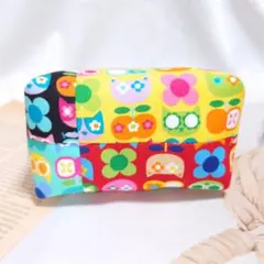 ハンドメイド ポーチ 小物入れ カラフルポーチ 猫 POP
