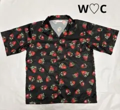 WC いちご 半袖 柄シャツ 黒 ダブルシー 春夏 ユニセックス フリーサイズのサムネイル