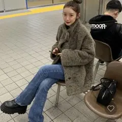 nugu CANIE ボアボタンハーフコート