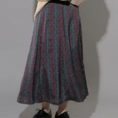 PAGE BOY ページボーイ ペイズリー柄 セミフレア ロング スカート F